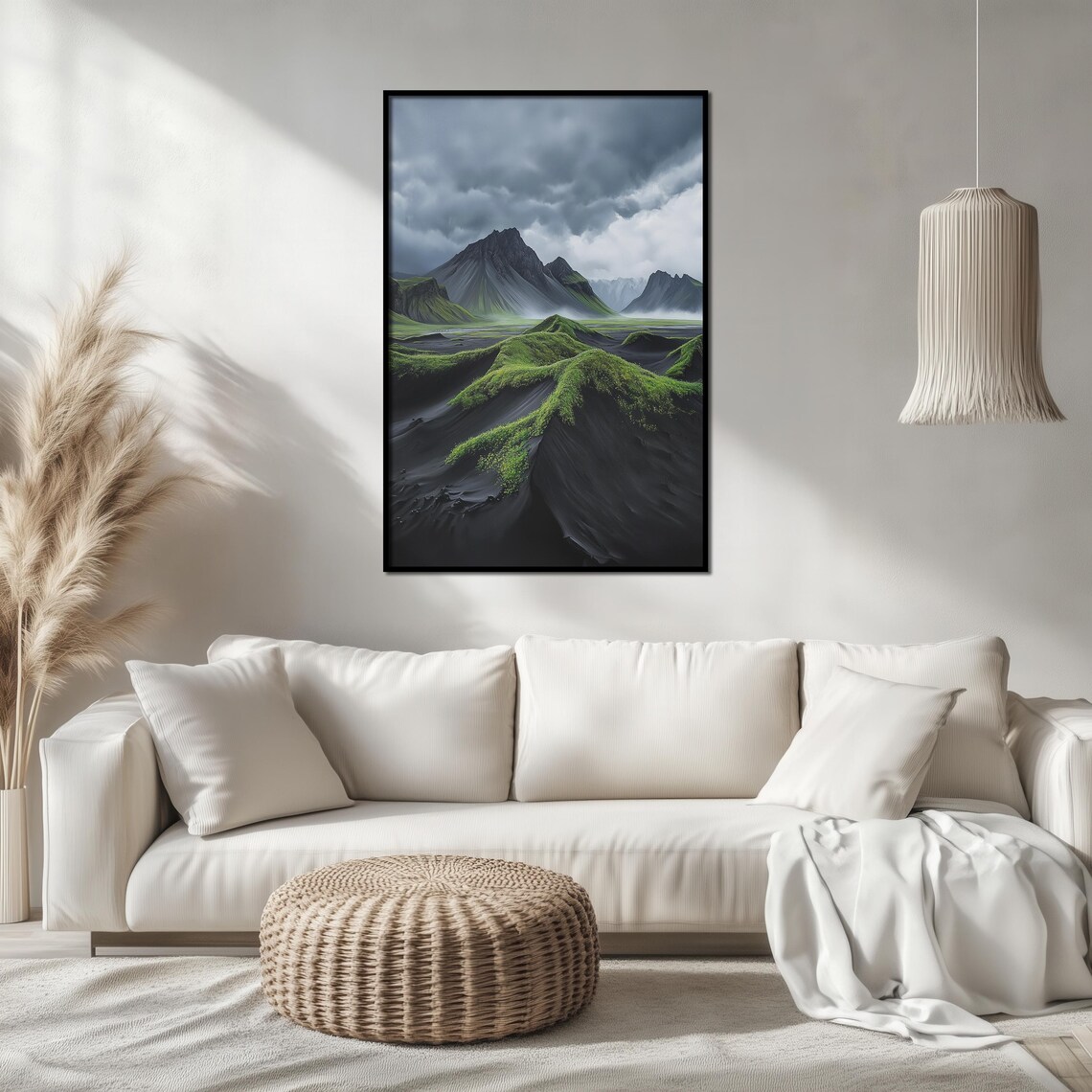Stormy Iceland Highlands Oil Painting, Dramatic Landscape - Image 2