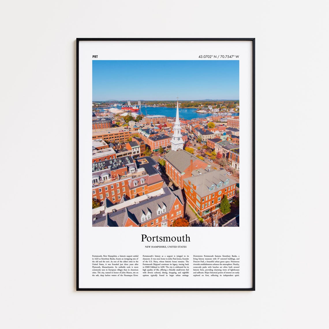 Portsmouth Color Print Real Photo Poster Travel Gift New Hampshire United States Usa Wall Art