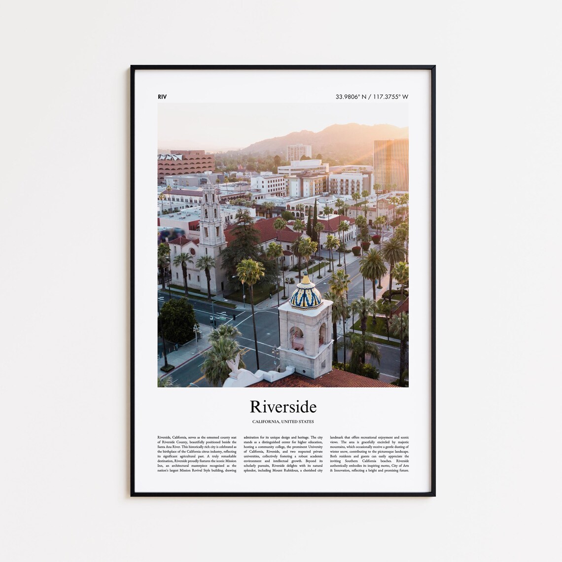 Riverside California Sunrise Mission Inn Photography Travel Print