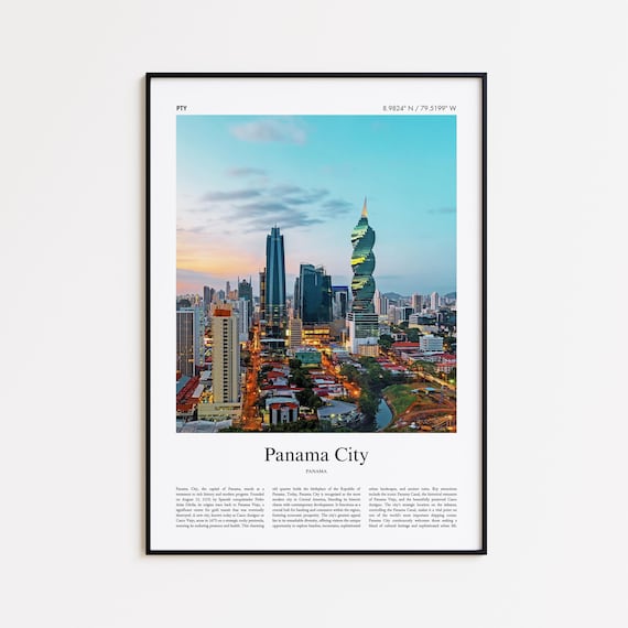 Panama City Color Print Real Photo Poster Travel Gift Minimal