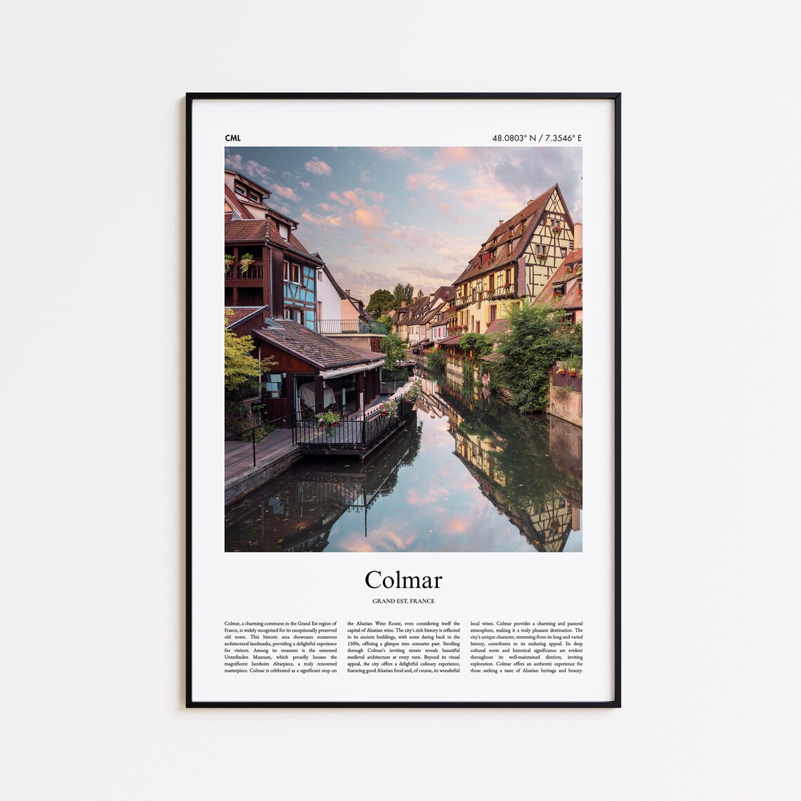 Colmar France Old Half Timbered Canal Houses Minimalist Poster