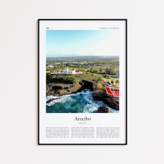 Arecibo Color Print Real Photo Poster Travel Gift Puerto Rico Minimal City Wall Art