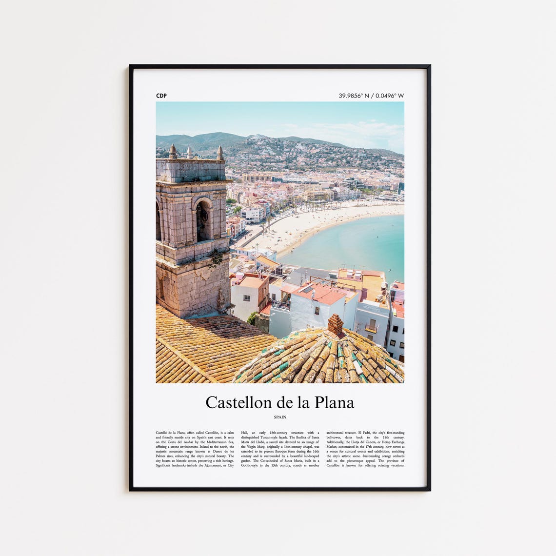 Castellon de la Plana Spain Sunny Beach Bell Tower Photo Poster