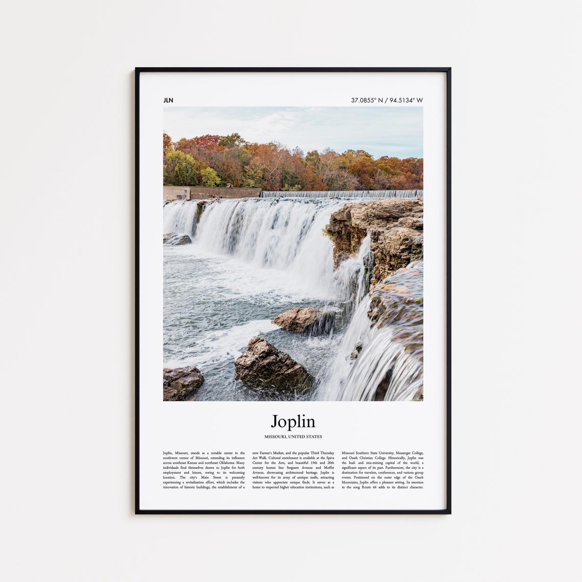 Joplin Color Print Real Photo Poster Travel Gift Missouri United States Usa Minimal City