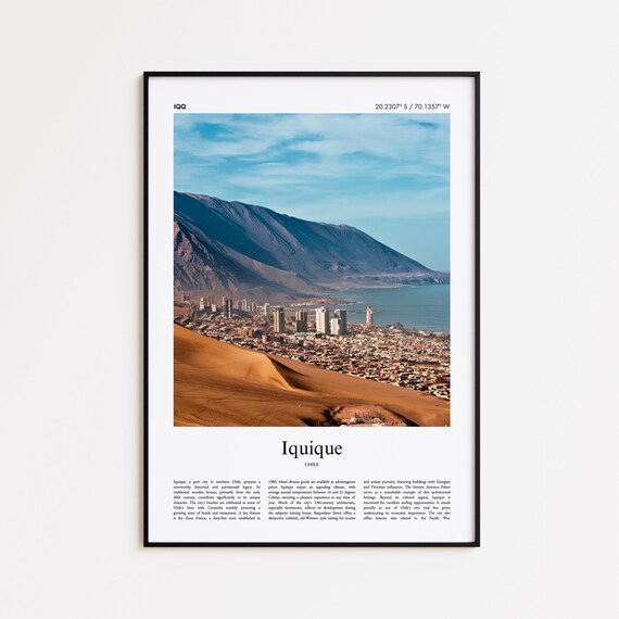 Iquique Color Print Real Photo Poster Travel Gift Chile Minimal City Wall Art