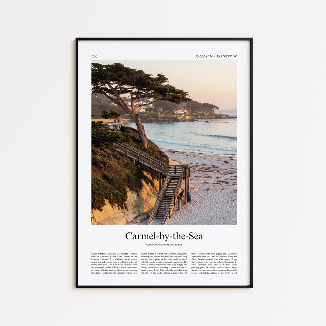 Carmel-by-the-Sea Color Travel Poster, United States