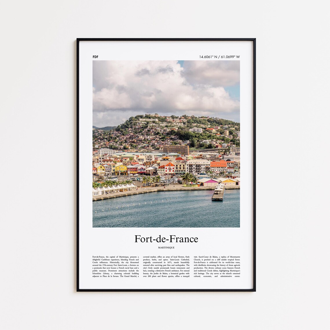 Fort de France Martinique Waterfront Colorful Photography Travel Print