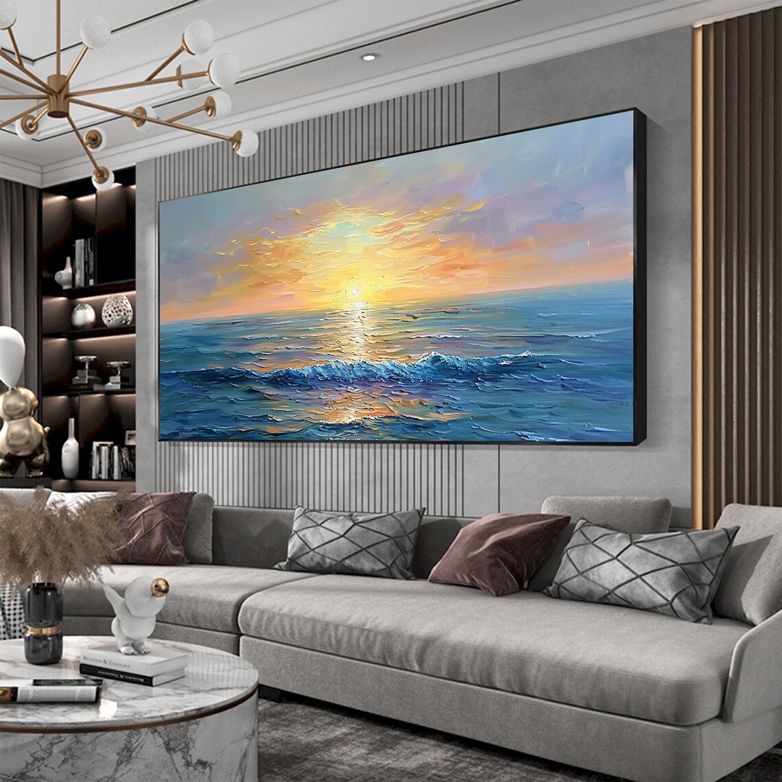 Original Sunset Seascape, Abstract Ocean Art Print - Image 7