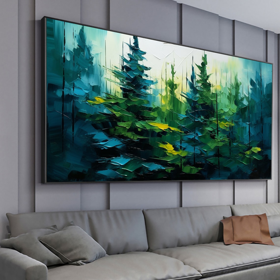 Abstract Forest Oil Painting, Minimalist Wall Art - Image 7