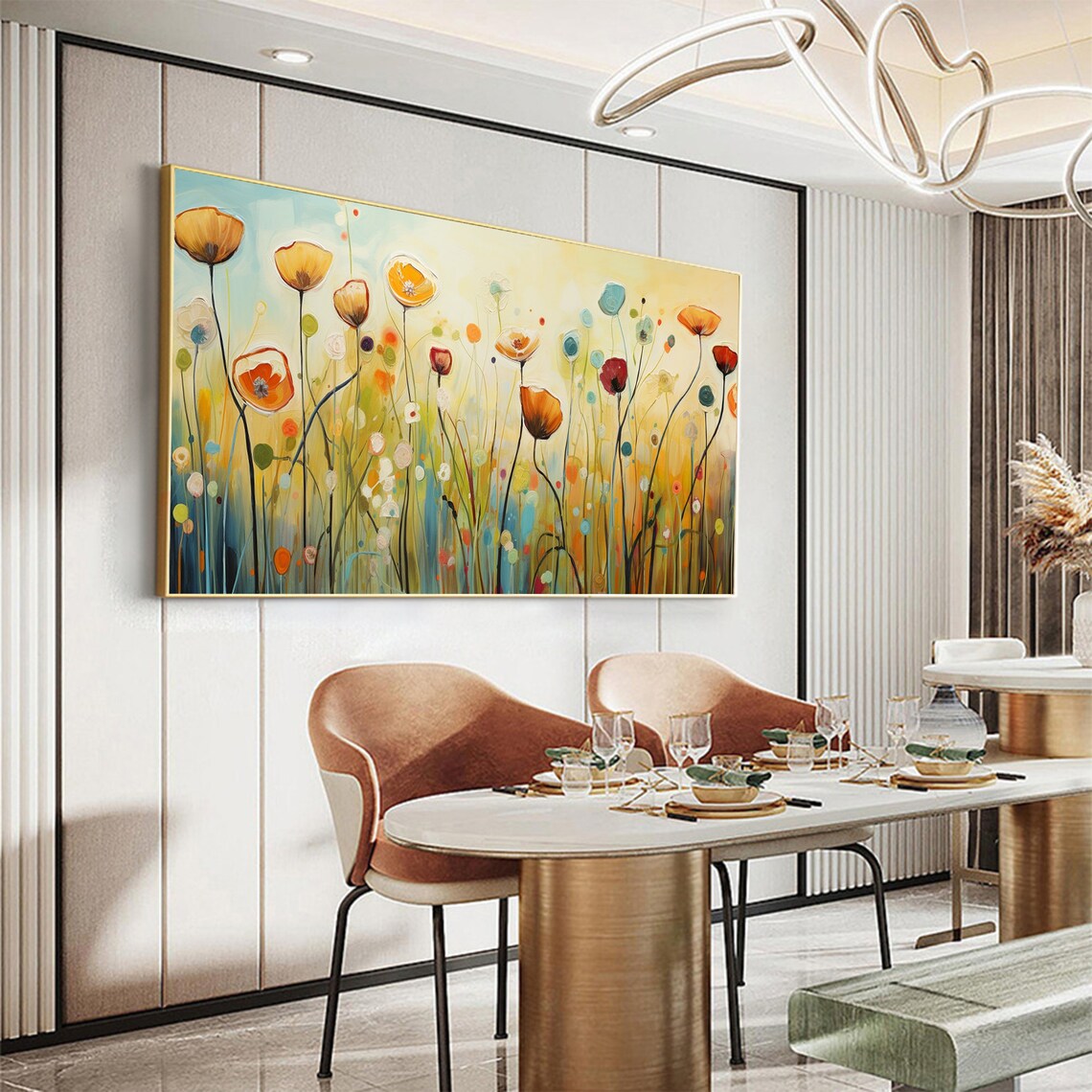 Abstract Poppy Flower Oil Painting, Custom Art Print - Image 2
