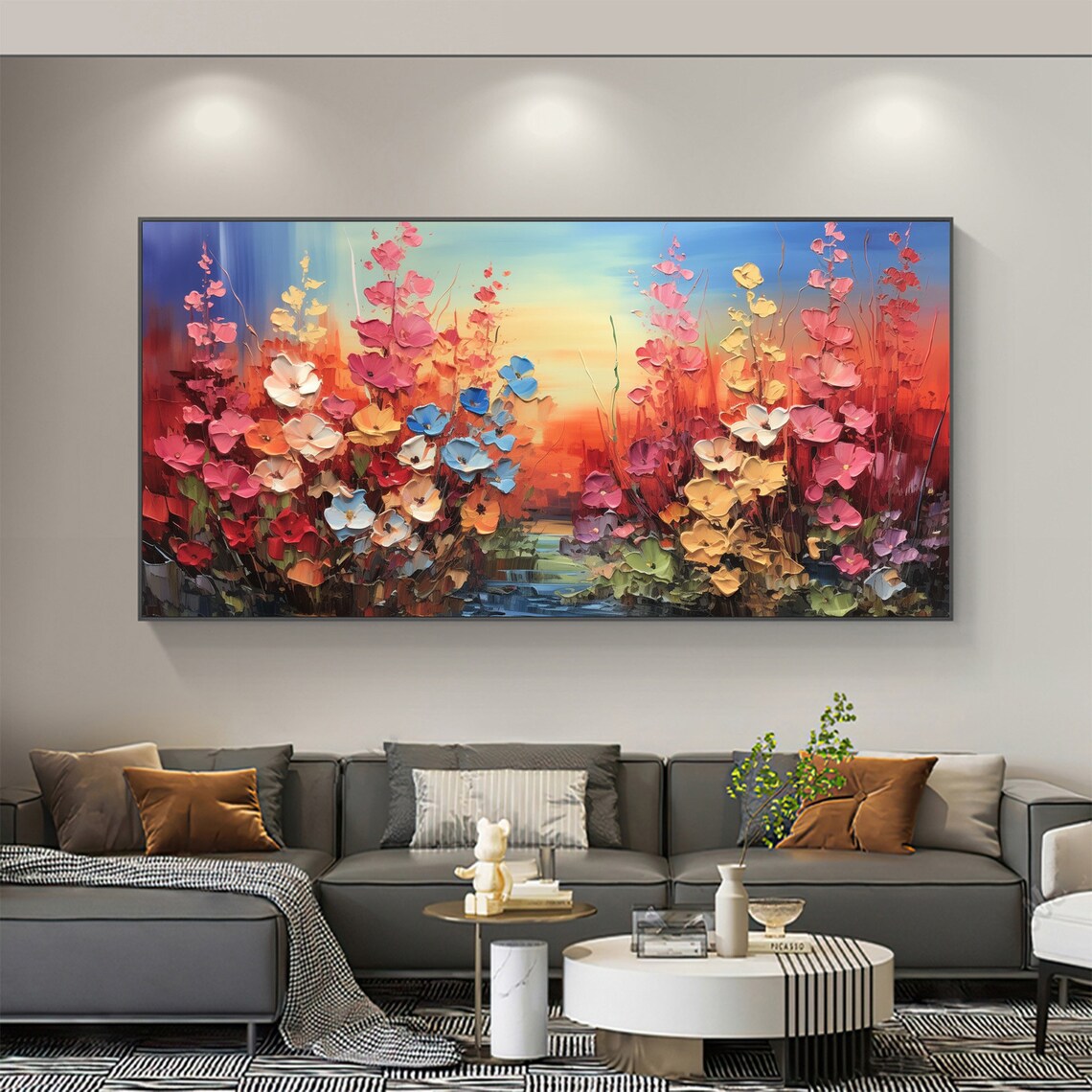 Abstract Flower Landscape, Custom Oil Painting Art Print - Image 2