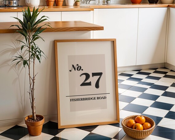 Personalised House Number Custom Street Address Home Decor Poster