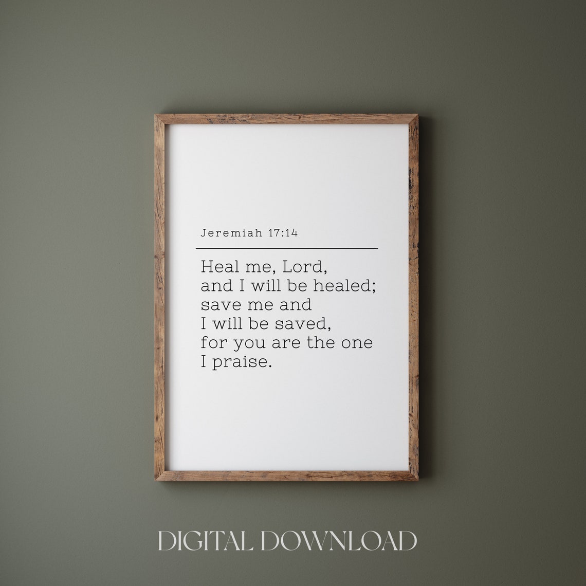 Jeremiah 17:14 Heal Me Lord I Will Be Healed Scripture Poster - Image 4