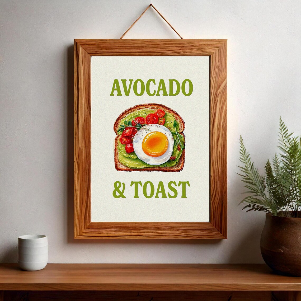 Foodie Wall Decor Art For Kitchen Farmhouse Kitchen Art Retro Eclectic Avocado Art Print Breakfast Art Print Food Art 081 - Image 2