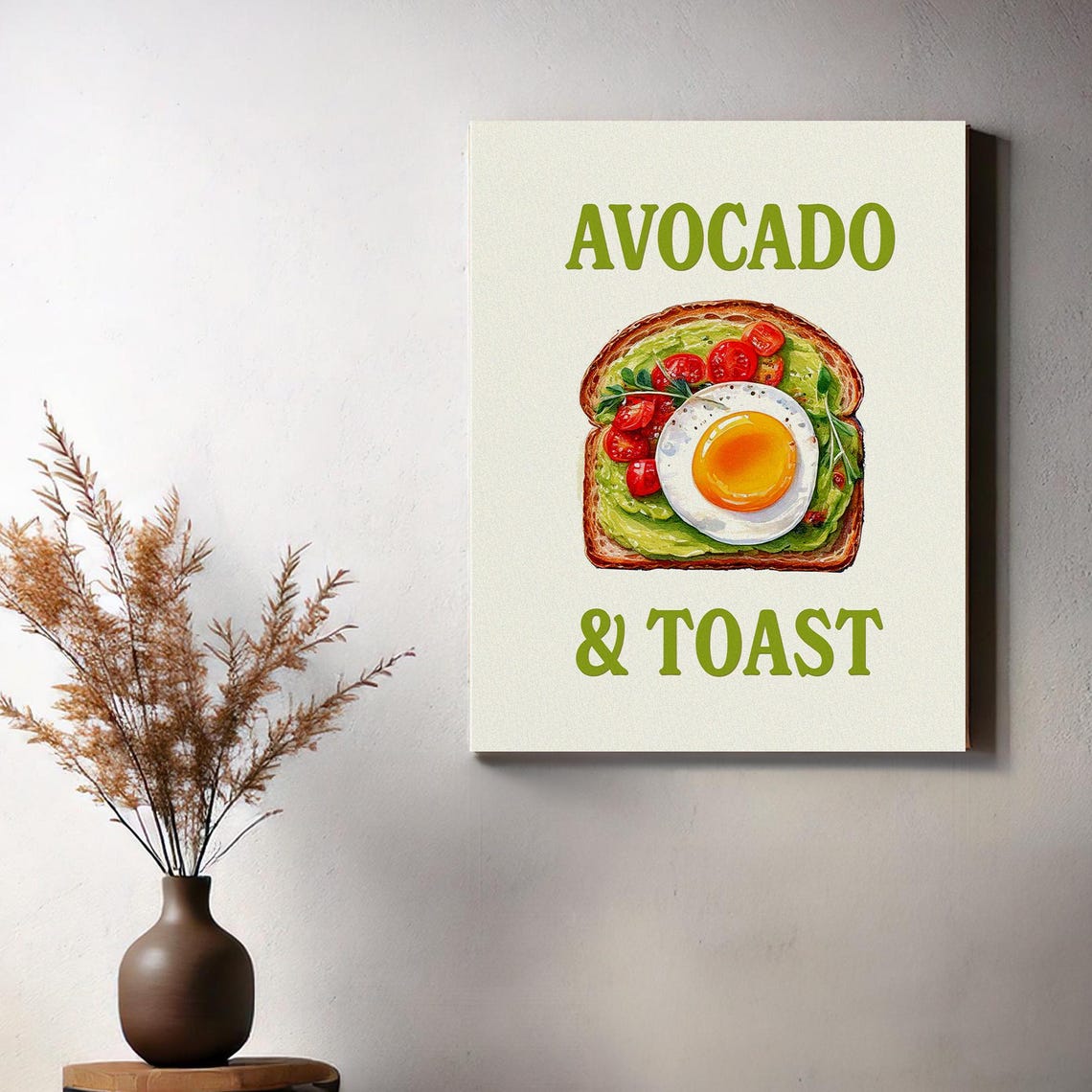 Avocado and Toast with Fried Egg Retro Kitchen Typography Art Poster - Image 3