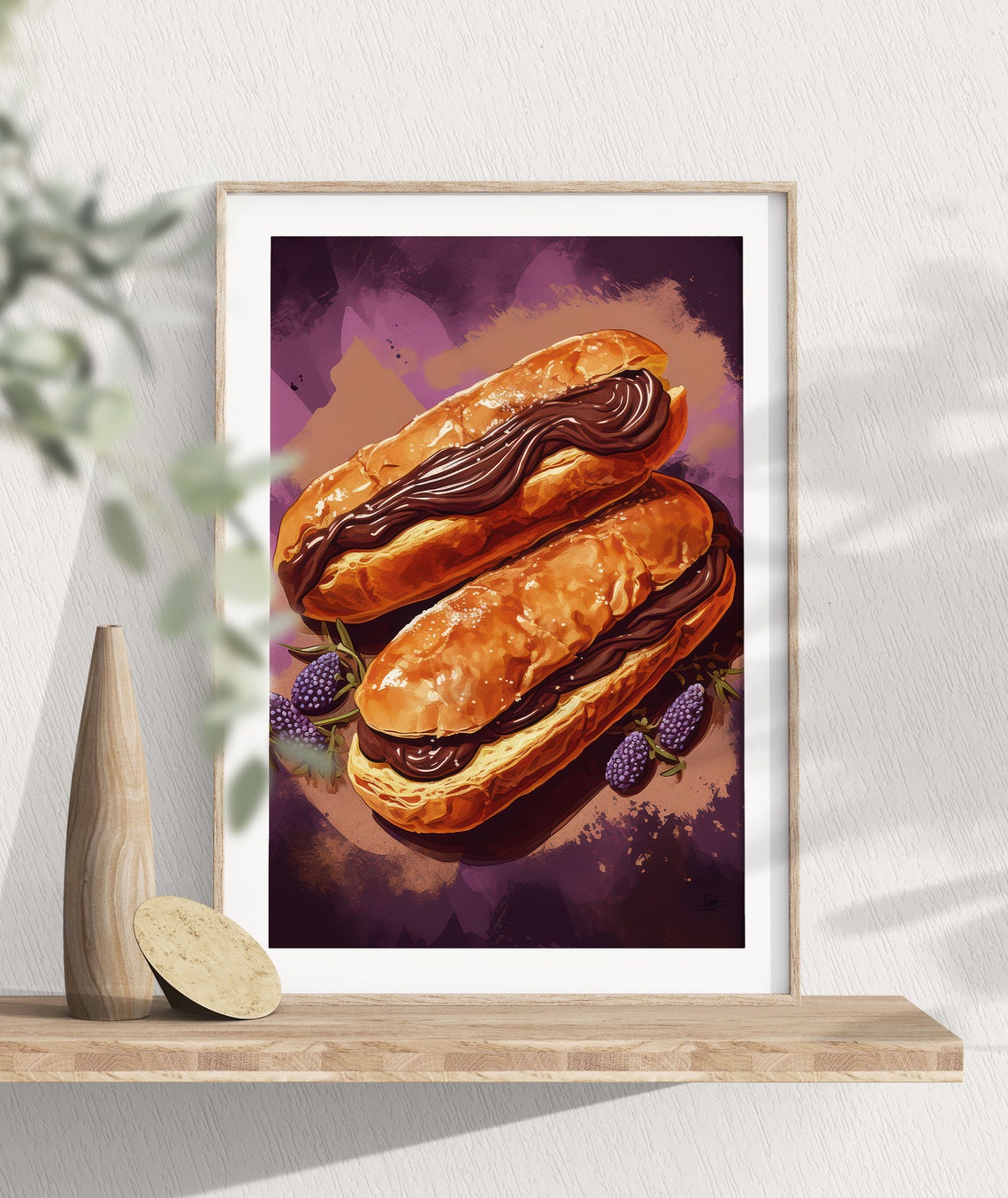 Modern Cafe Decor Bakery Decor Chocolate Eclair Poster Coffee Shop Art - Image 3
