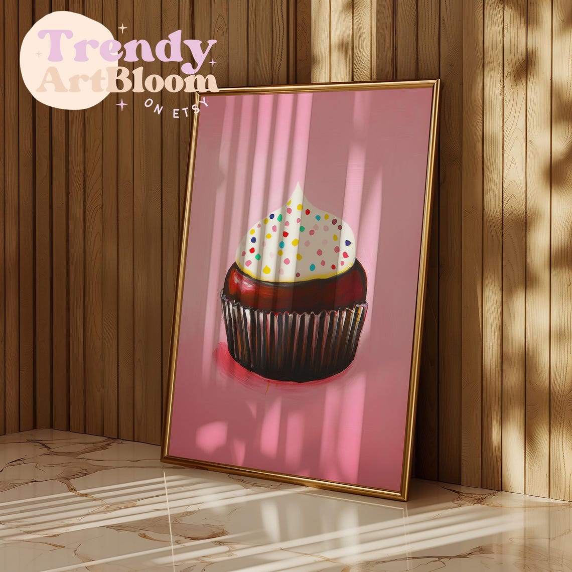 Chocolate Cupcake Wall Art Trendy Print Foodie Bakery Art Apartment Decor Room Decor Kitchen Art Decor Art