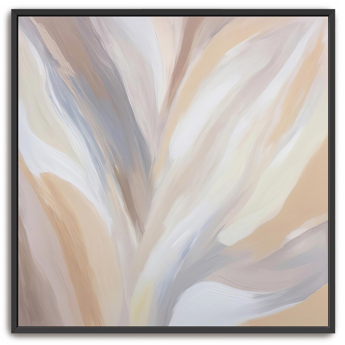 Hand-Painted Neutral Abstract Art Print, Beige and Gray - Image 5
