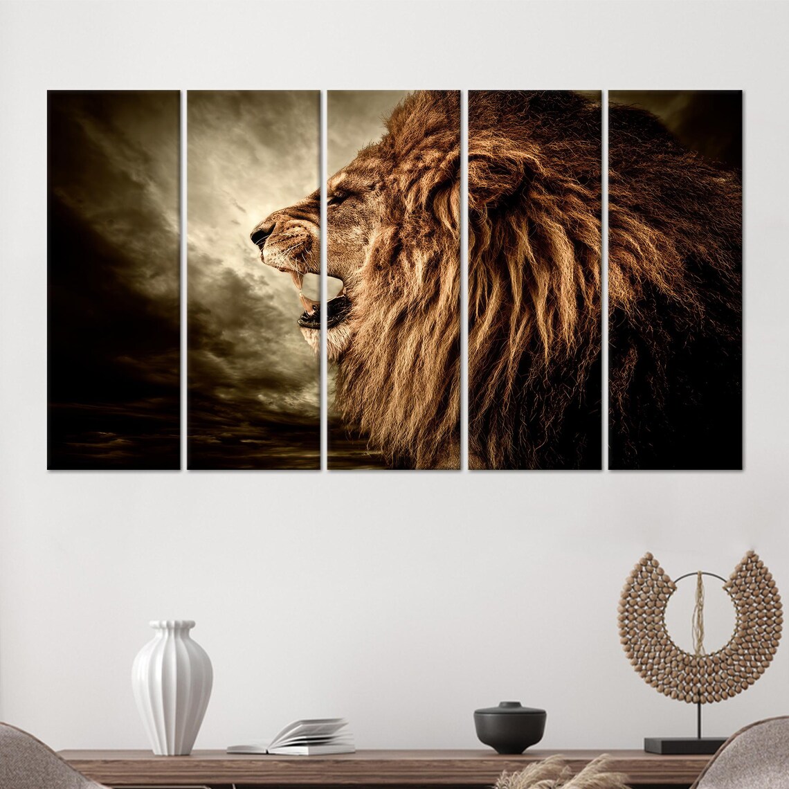 Roaring Lion, Modern Man Cave Wall Art - Image 2