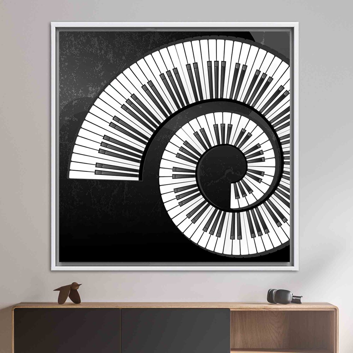 Paino Keys Black And White Music Room Wall Art - Image 4