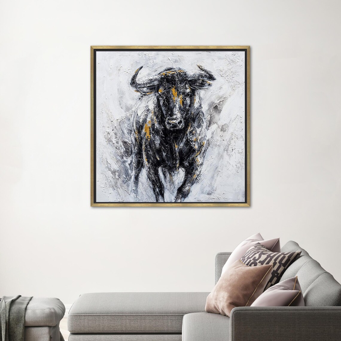 Abstract Bull Halloween Decor, Modern Glass Art - Image 2