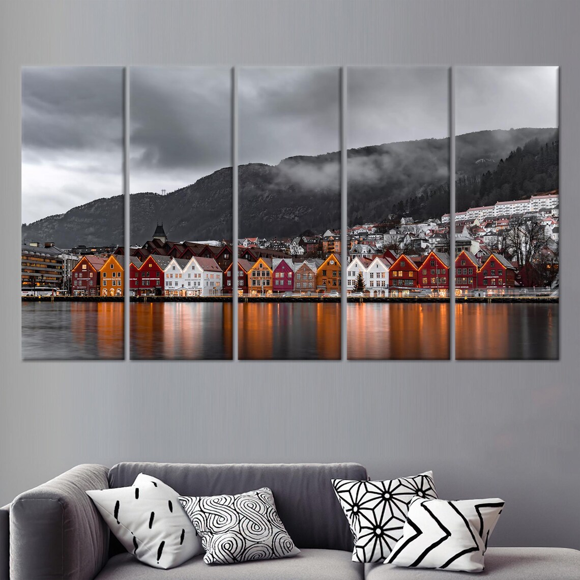 Mountain Farmhouse Bergen Landscape, Norway Art Print - Image 2