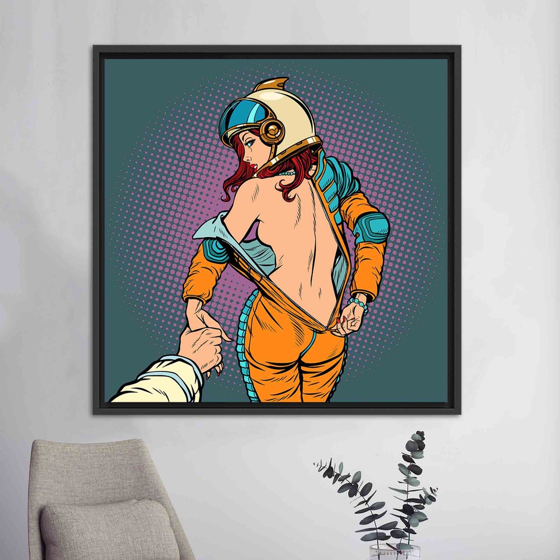 Astronaut Woman Abstract Wall Art Print - Image 3