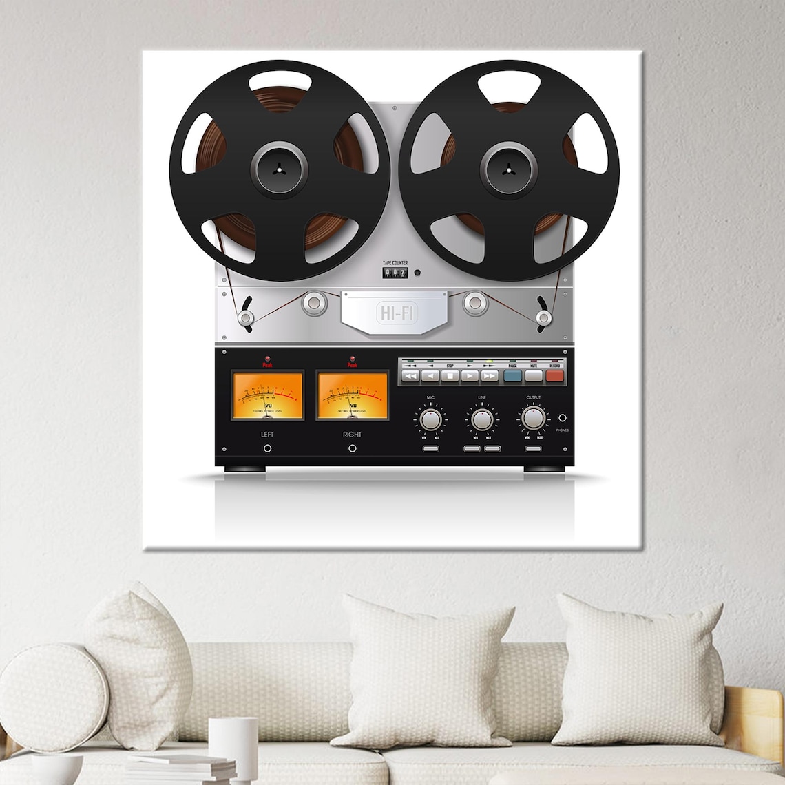 Vintage Analog Reel Tape, Retro Music Room Design