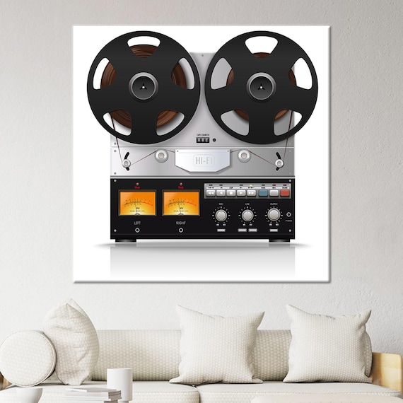Vintage Analog Reel Tape, Retro Music Room Design
