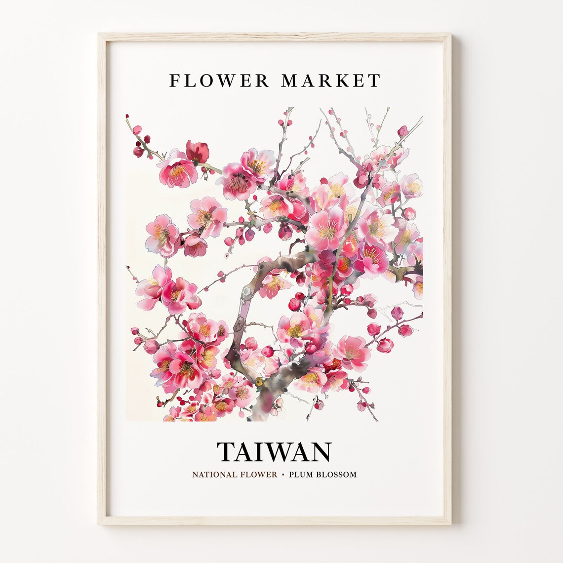 Taiwan National Flower Pastel Wall Art Print