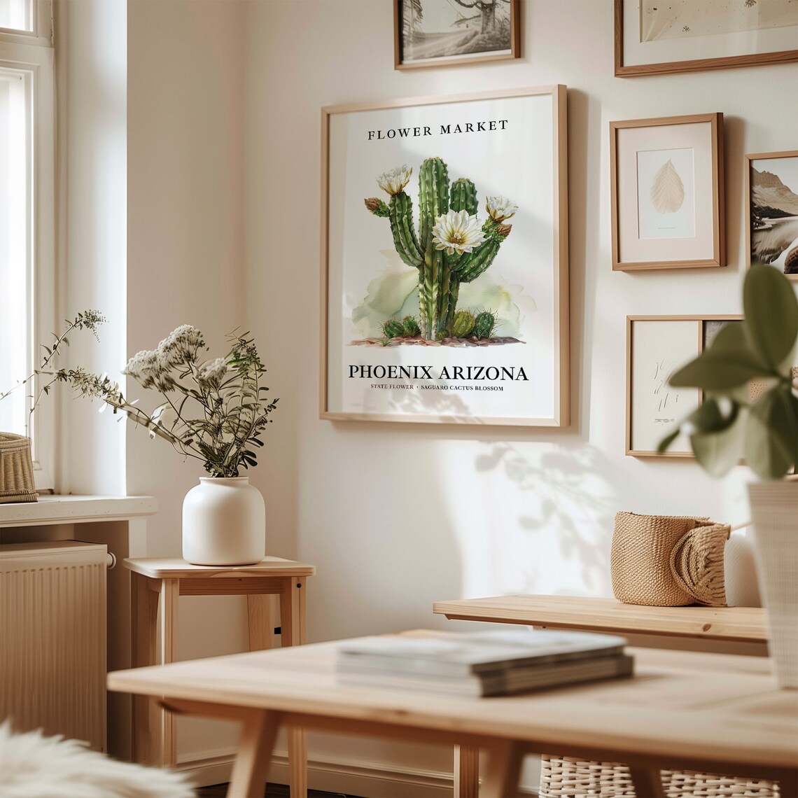 Phoenix Arizona Flower Market Botanical Pastel Art Print - Image 2