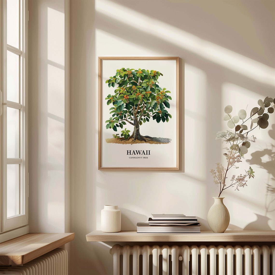 Hawaii Candlenut Tree State Tree Tropical Botanical Art Poster - Image 3