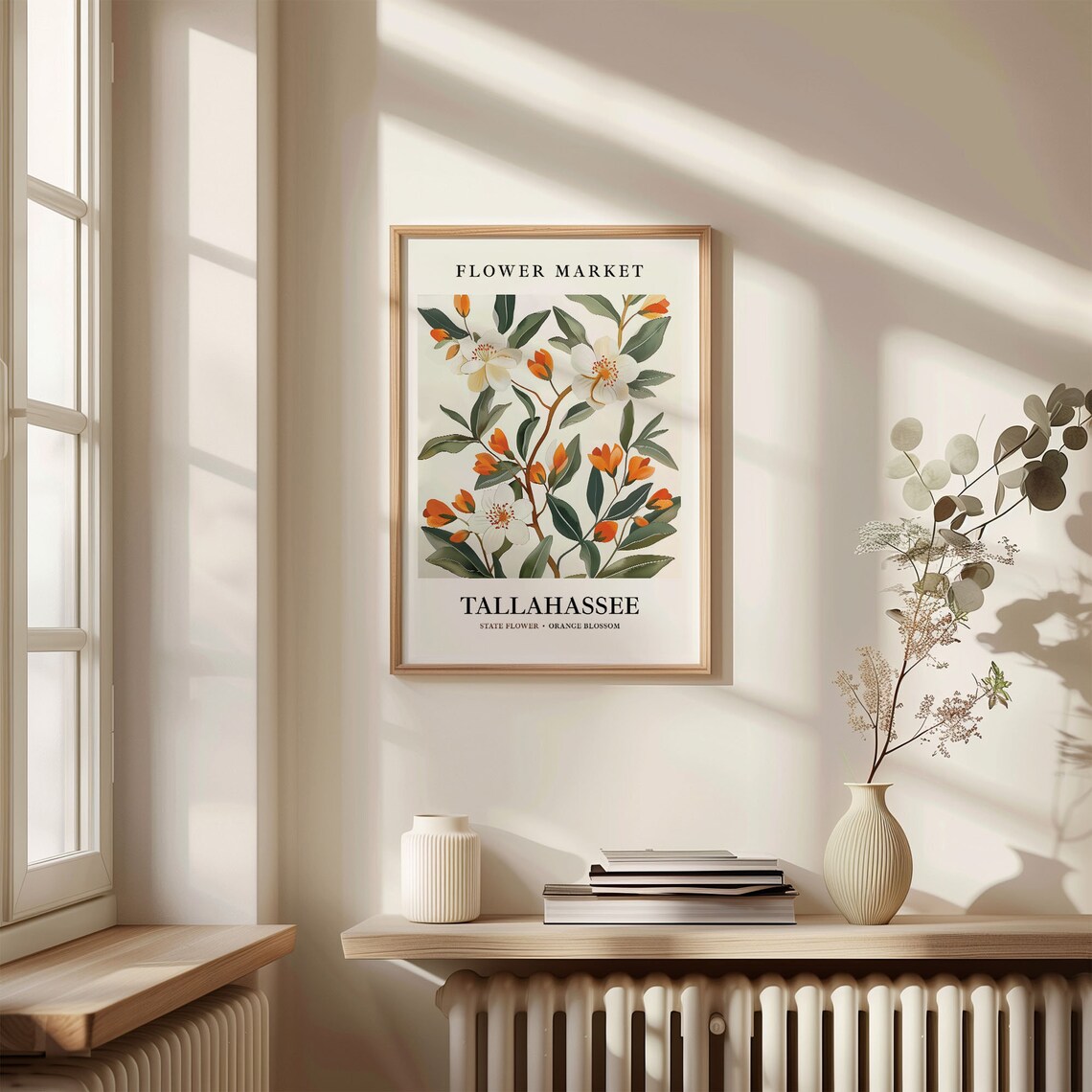 Tallahassee Florida Flower Market Art Print, Botanical Pastel - Image 3