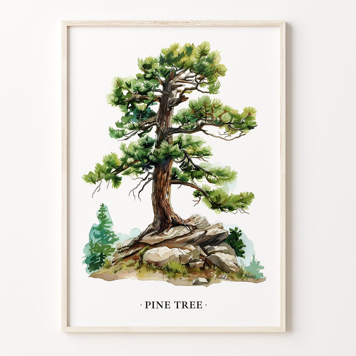 Pine Tree Nature Poster, Woodland Decor Art Print