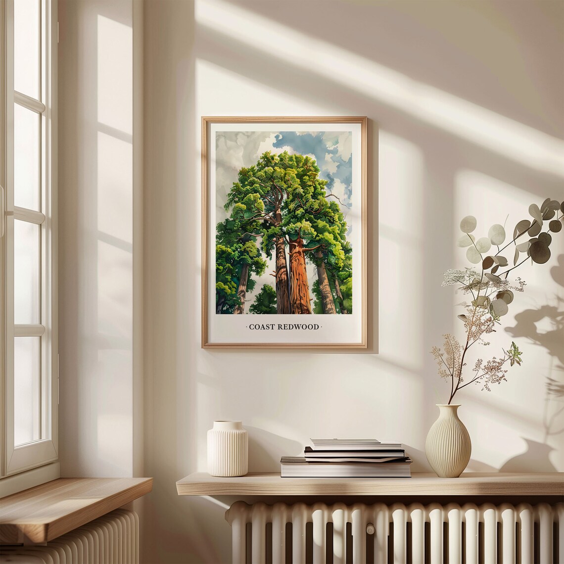 Coast Redwood Trees Watercolor Forest Landscape Nature Poster - Image 3