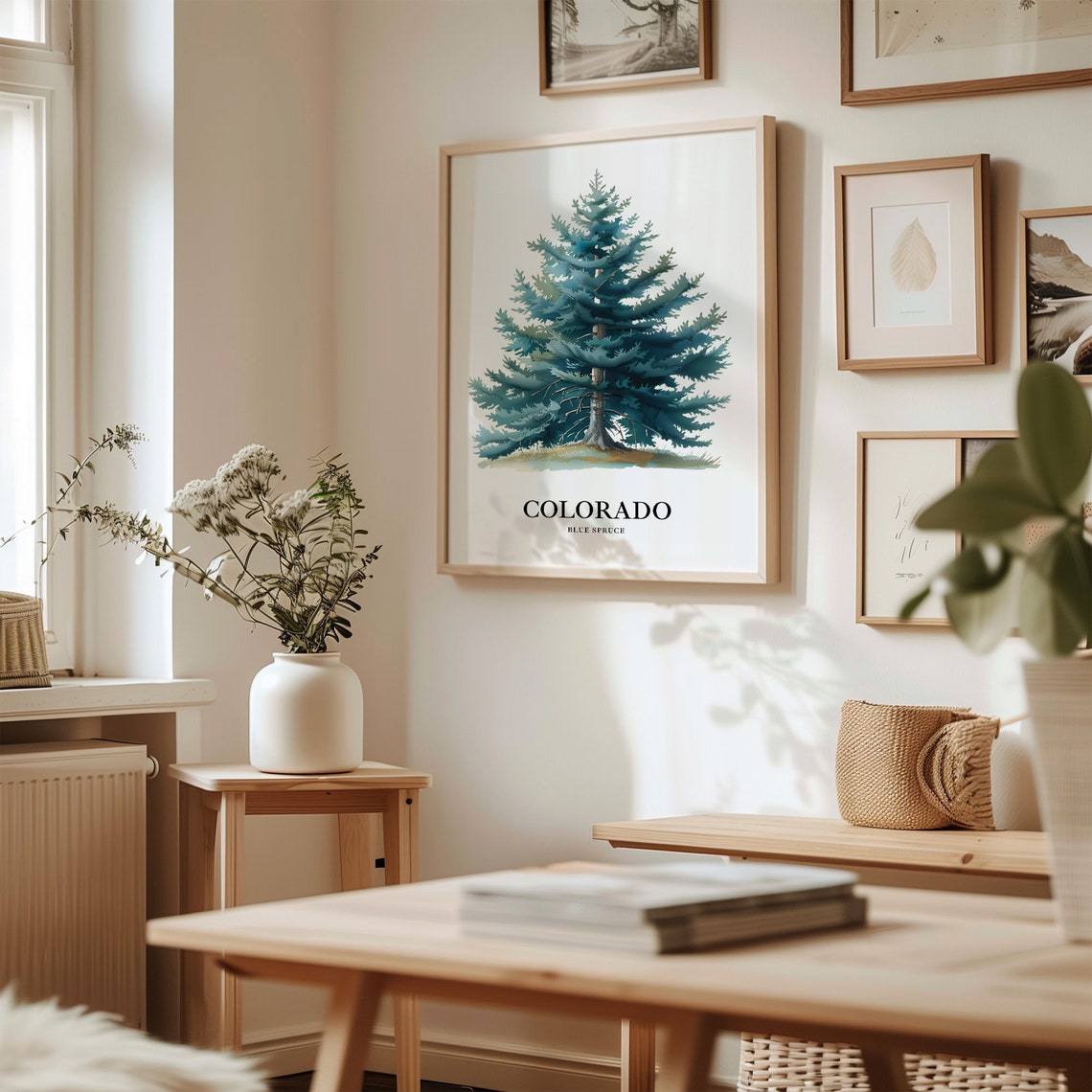 Colorado Blue Spruce State Tree Evergreen Mountain Watercolor Poster - Image 2