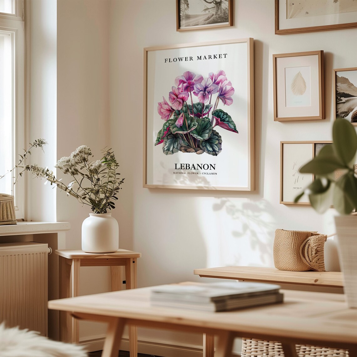 Lebanon National Flower Cyclamen Botanical Art Print - Image 2