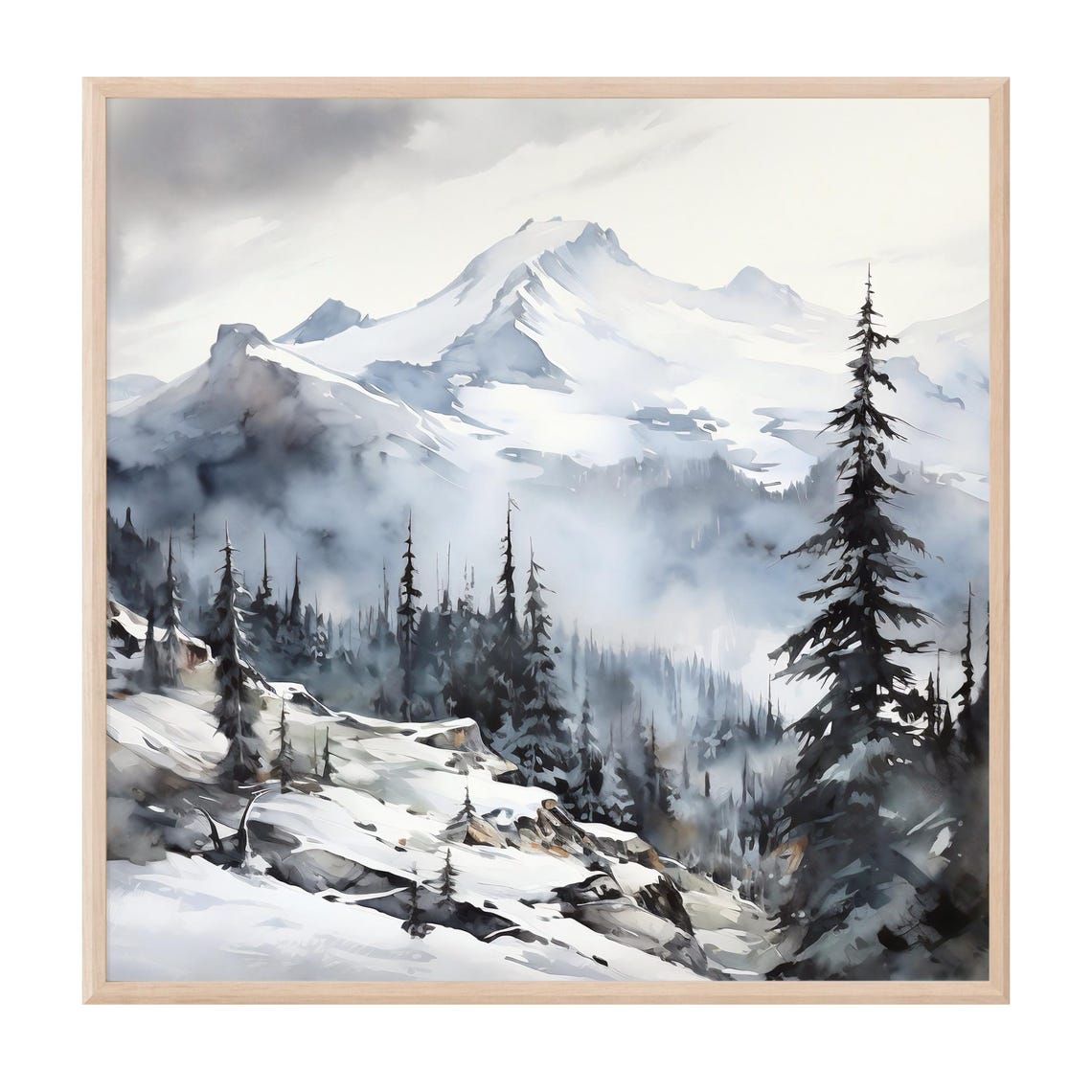 North Cascades National Park Print North Cascades Wall Art North Cascades Poster North Cascades Watercolor Painting Washington Usa