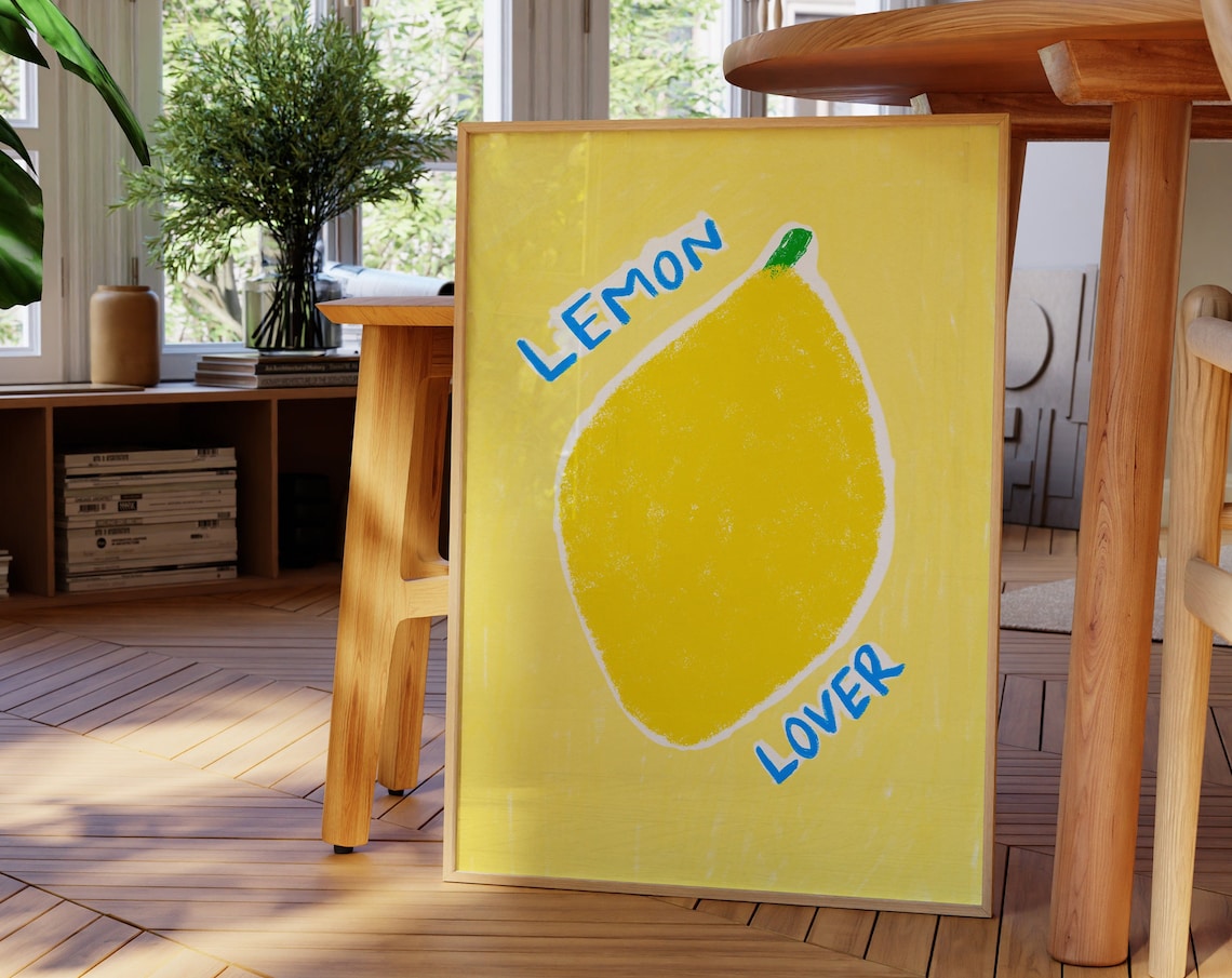 Lemon Lover Giant Yellow Lemon On Yellow Bold Citrus Art Poster
