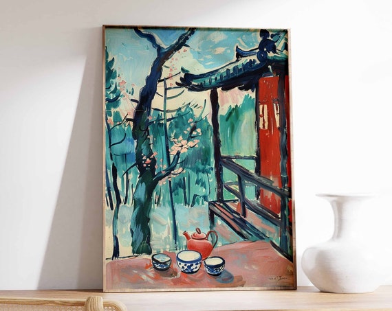Traditional Japanese Tea House Poster Japanese Art Print Japanese Food Poster Asian Decor Traditional Japanese Art Oriental Print