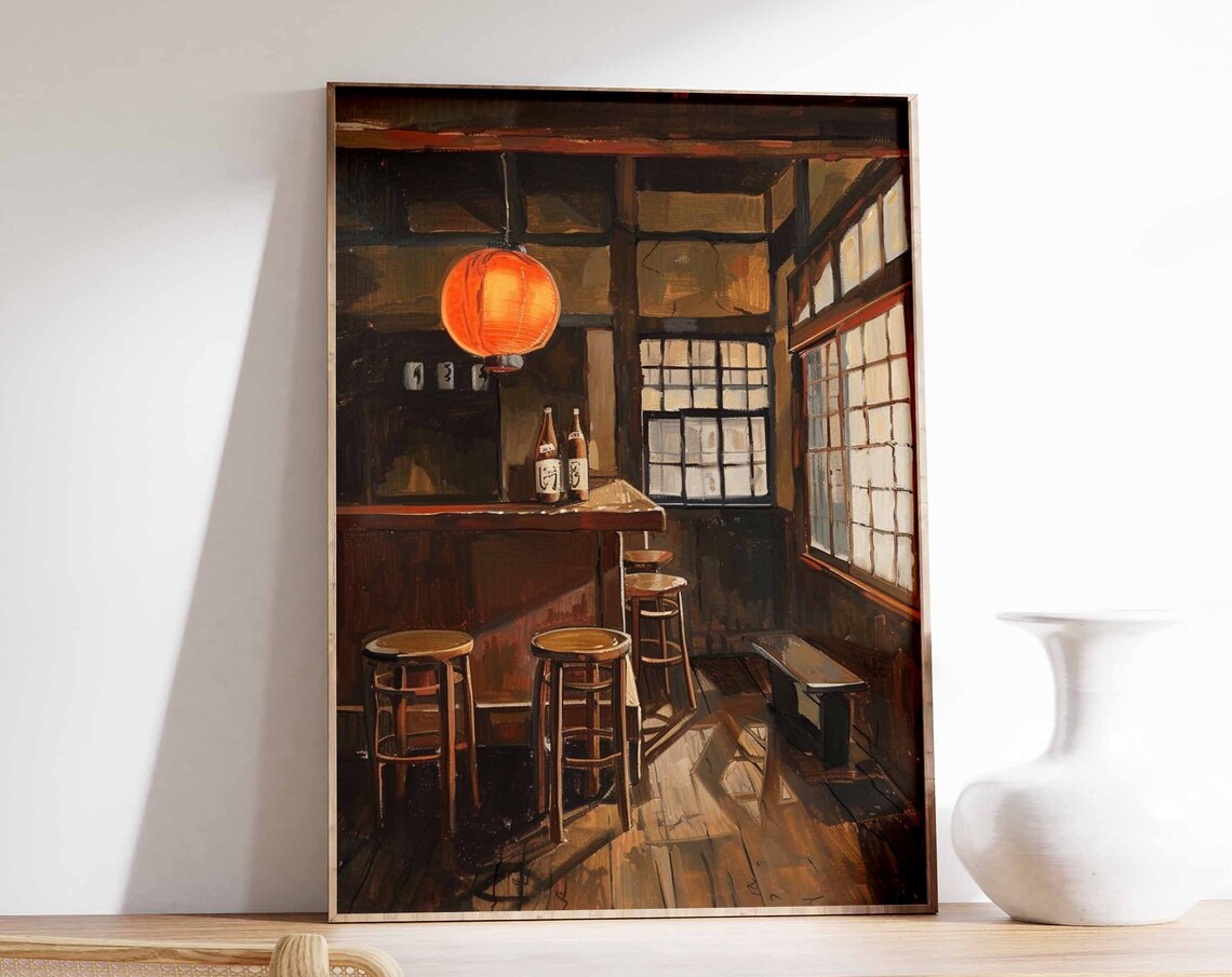Japanese Izakaya Bar Poster Tokyo Bar Art Japanese Poster Tokyo Print Cocktail Bar Poster Asian Bar Scene Poster Japanese Decor