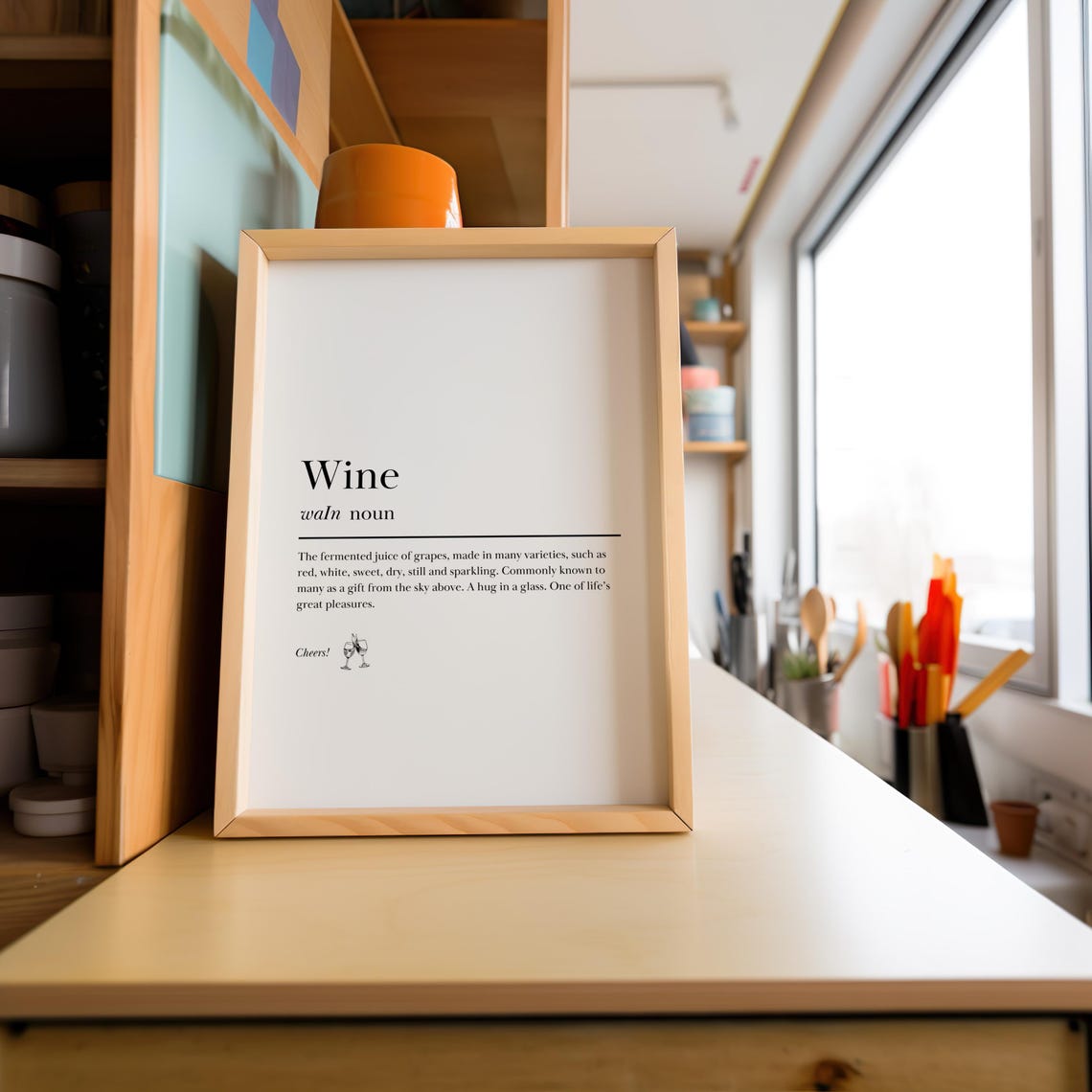 Wine Definition Dictionary Style Kitchen Funny Gift Typography Print - Image 7