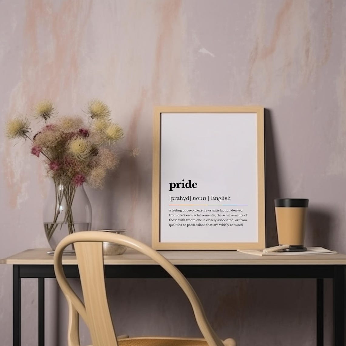 Pride Dictionary Definition Rainbow Line Noun English Poster - Image 3