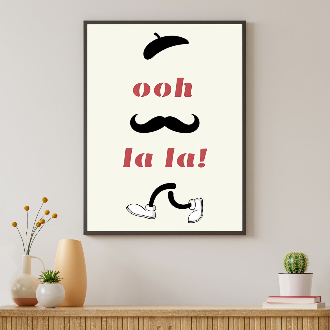 Ooh La La Print Mid Century Modern Wall Art Hand Drawn Print Oh La La Typography Art French Quote Print French Love Quote French Print - Image 7