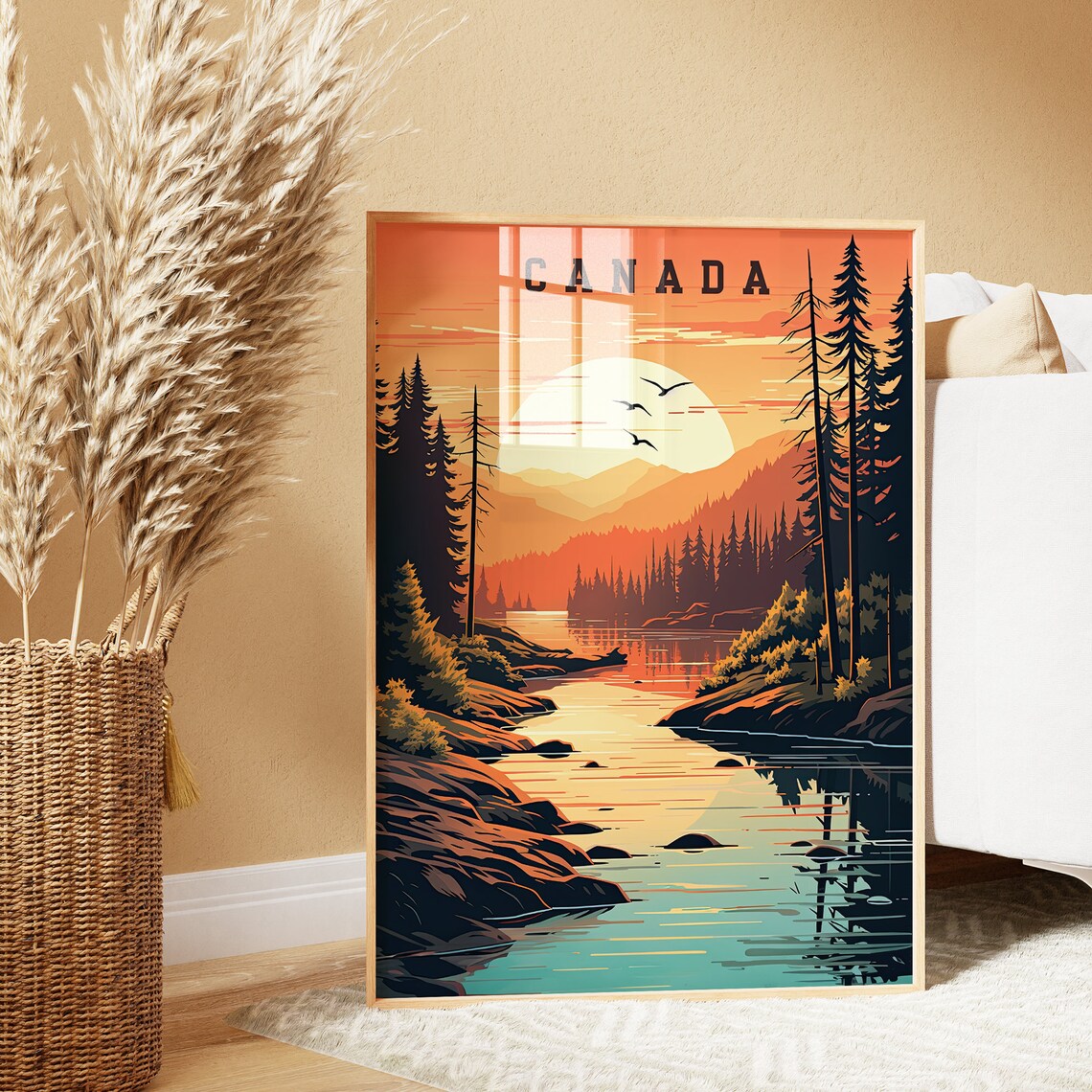 Canada Retro Travel Poster, Mountain Landscape - Image 2