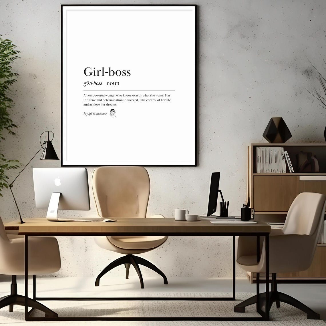 Girl Boss Dictionary Definition Empowered Woman Affirmation Poster - Image 4