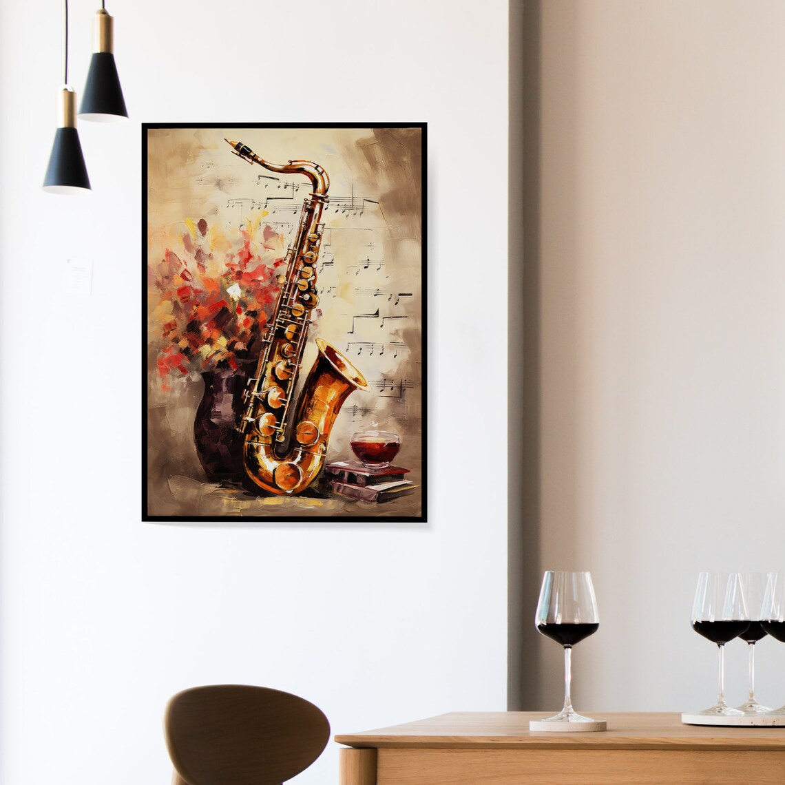 Vintage Saxophone Poster, Retro Jazz Music Decor - Image 4