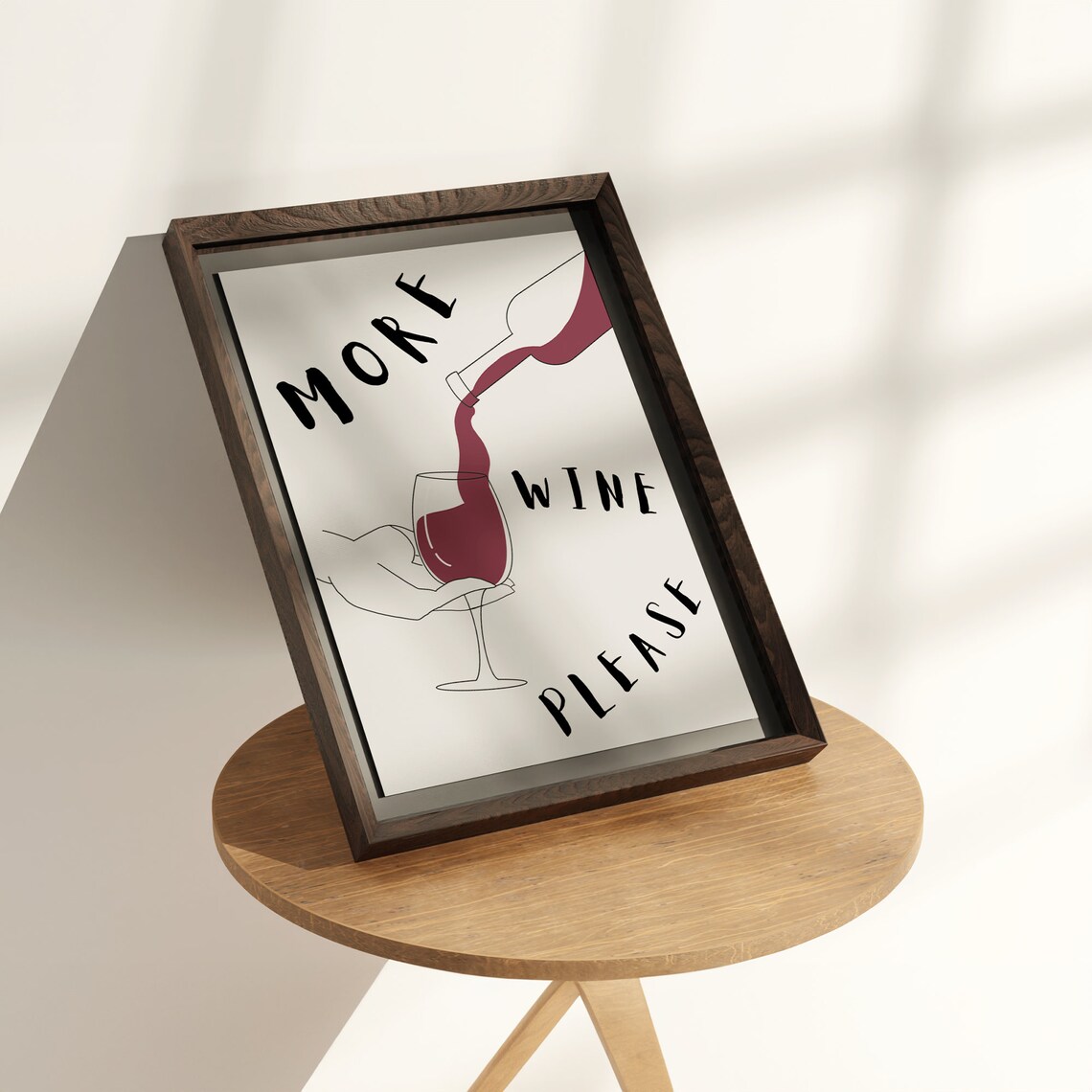 More Wine Please Funny Wine Poster, Retro Bar Decor - Image 4