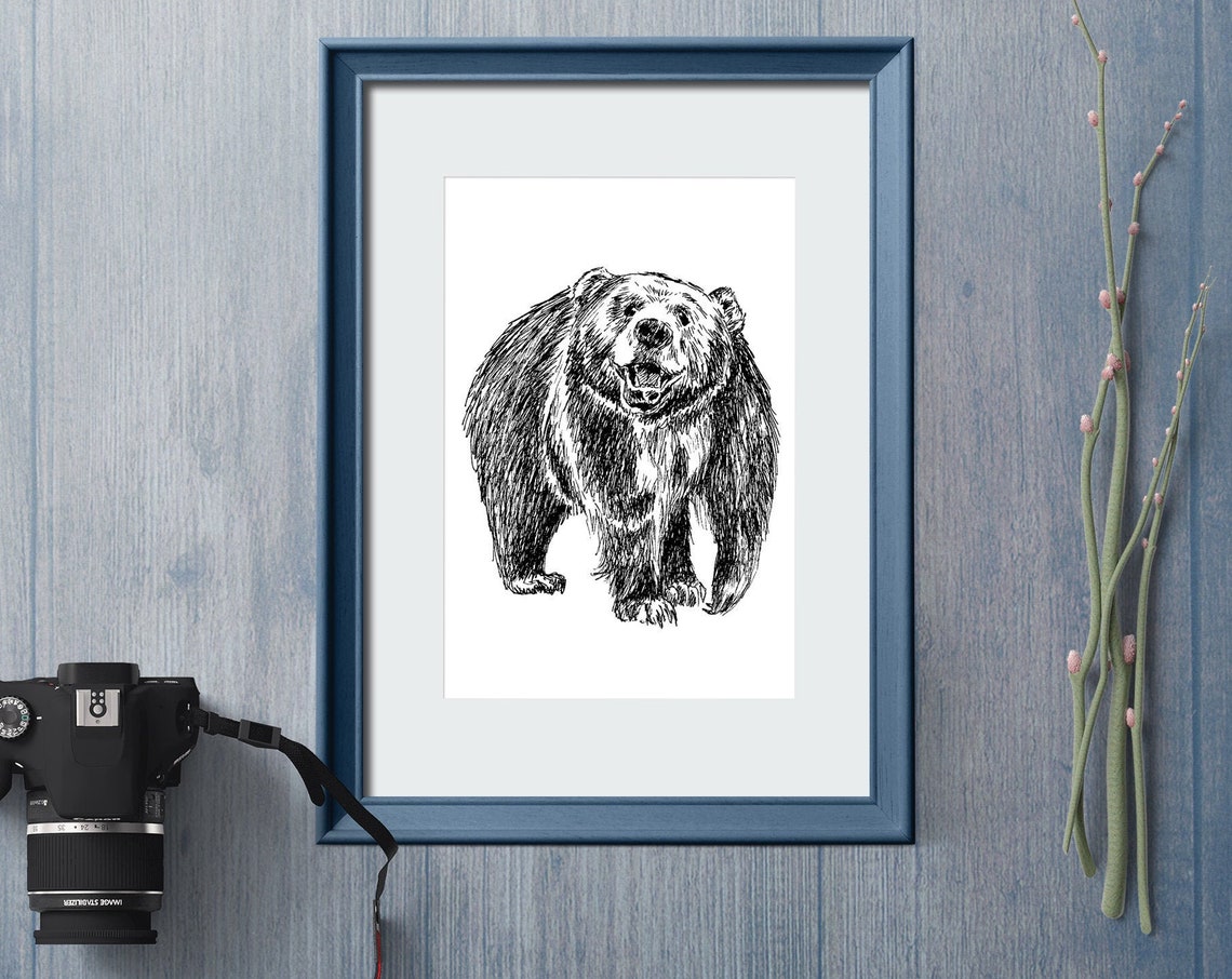 Art Poster Unique Wall Dcor Nursery Prints Animal Prints For Framing Animal Nature Prints Bear Print