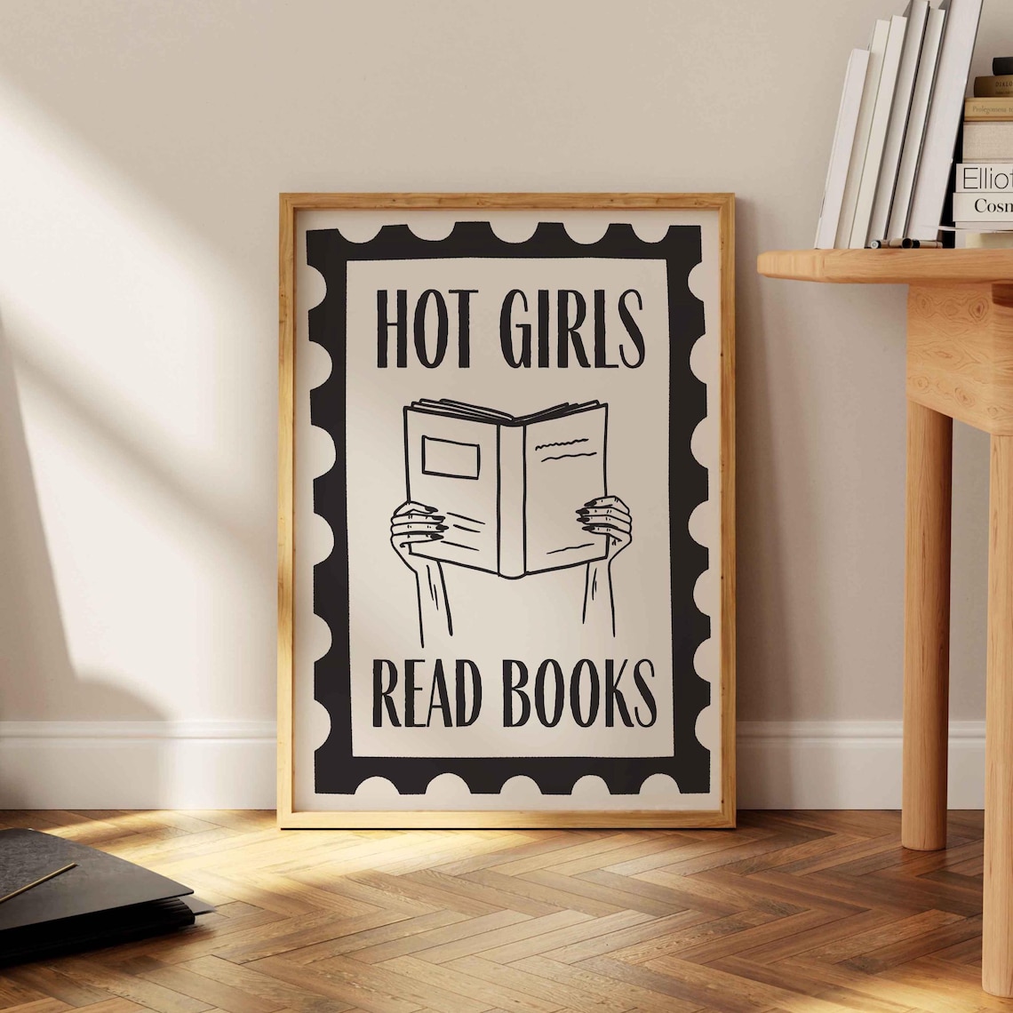 Hot Girls Read Books Art Print, Bookish Wall Decor